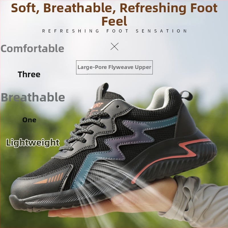 Безопасни обувки против удари и пробив с пластмасово-стоманен нос, леки, дишаща мрежеста горна част, изолация, унисекс