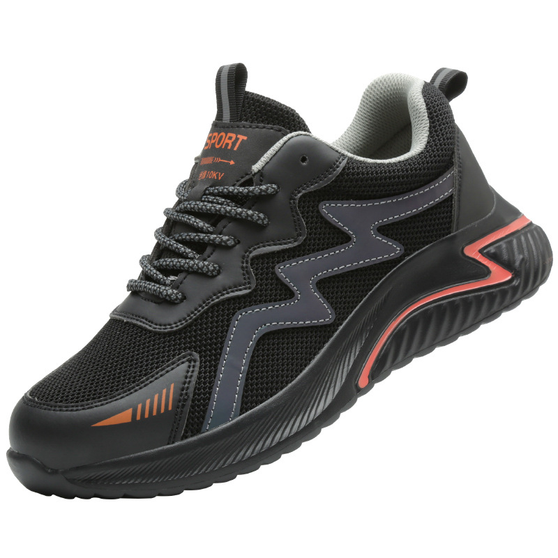 Безопасни обувки против удари и пробив с пластмасово-стоманен нос, леки, дишаща мрежеста горна част, изолация, унисекс