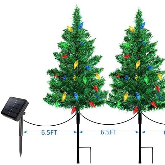 Solarna LED božićno drvce dvorišna dekoracija – oblik biljke, SDS-002, nehrđajući čelik, IP66, 2.5W, 6–12 sati svjetla