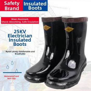 Shuang An Safety Brand 25 kV izolirane čizme za električare, gumene protuklizne zaštitne obuće za elektroindustriju