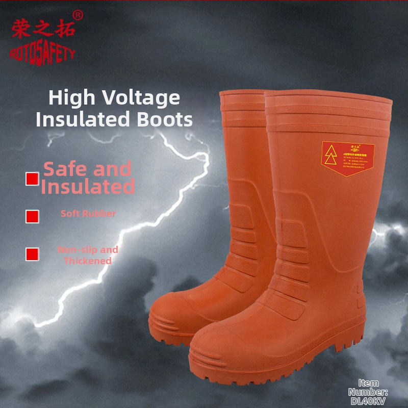 Izolačné topánky na 40kV vysoké napätie, úroveň 4 pre živú prácu, z gumy