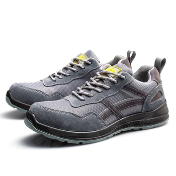 Pracovná obuv s oceľovou špičkou, proti nárazom a prepichnutiu, koža + pletený vrchný diel, nízky strih