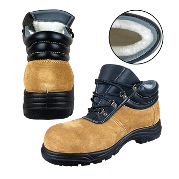 Pantofi de protecție din piele cu vârf din oțel și talpă din oțel, izolați, antistatice, protecție anti-șoc și anti-perforație