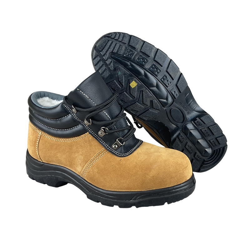 Pantofi de protecție din piele cu vârf din oțel și talpă din oțel, izolați, antistatice, protecție anti-șoc și anti-perforație