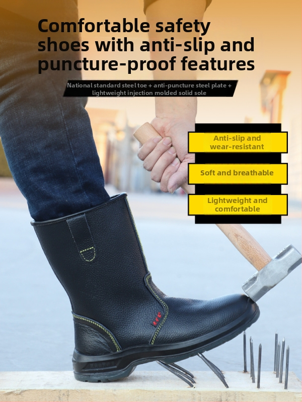 Pantofi de protecție izolați pentru bărbați, cu guler înalt, talpă PU