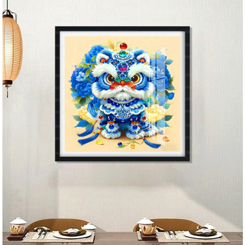 Kit de broderie cu cruci - Mona Lisa Royal Family, broderie pe pânză, bumbac 9-ct, model festiv, stil chinez nou