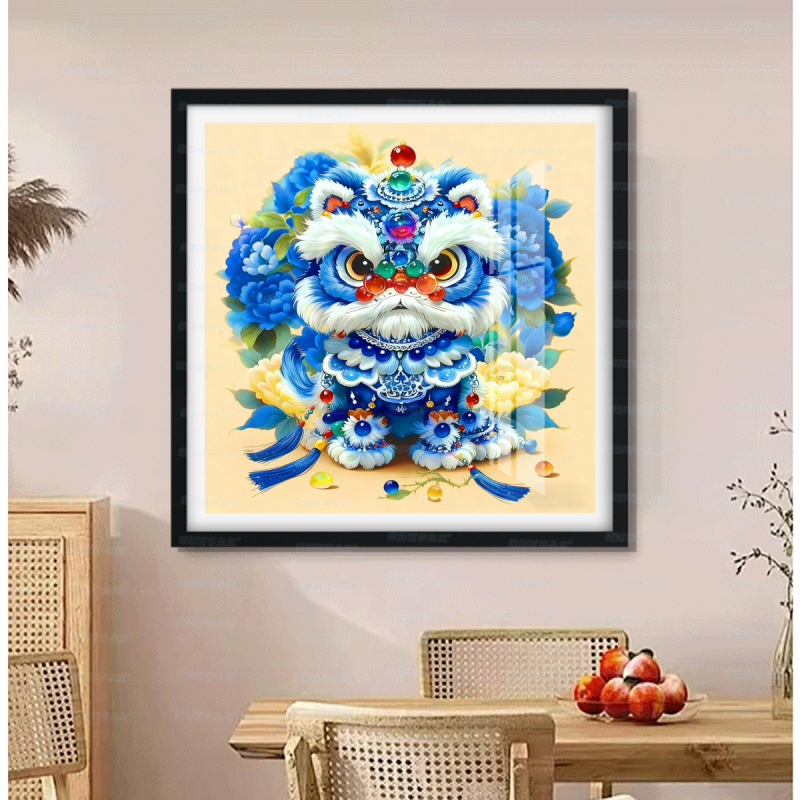 Kit de broderie cu cruci - Mona Lisa Royal Family, broderie pe pânză, bumbac 9-ct, model festiv, stil chinez nou