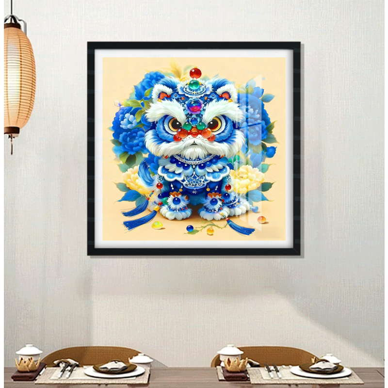 Kit de broderie cu cruci - Mona Lisa Royal Family, broderie pe pânză, bumbac 9-ct, model festiv, stil chinez nou