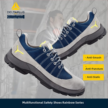 Pantofi de protecție pentru muncă, vârf din metal, plasă respirabilă, pentru toate anotimpurile, protecție anti-șoc și anti-perforație