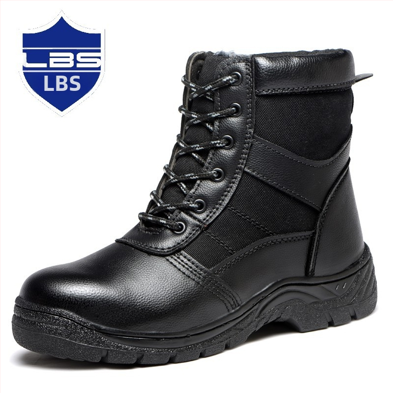 Vysoké bezpečnostné pracovné topánky s ochranou proti rozbitiu a prerezu, koža z mikrovlákien, zimná fleecová podšívka