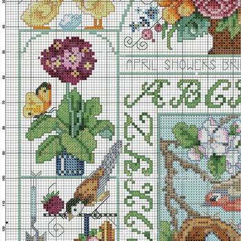 Комплект за бродерия – Пролетна градина, PET материал, модерен минималистичен стил, за дневна