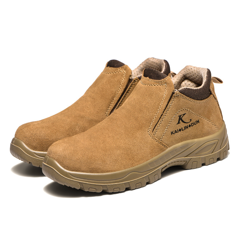 Ασφαλή παπούτσια εργασίας με μεταλλική μύτη, σουέντ δέρμα, διαπνοή, ανθεκτικά στη φθορά, αντιολισθητικά, αντίτρυπήματα