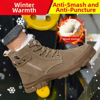 Wan Shuo Bezpečnostná pracovná obuv s oceľovou špičkou - Vysoká, Protišmyčná, Proti prepichnutiu, Proti nárazu, Odolná voči olejom a kyselinám