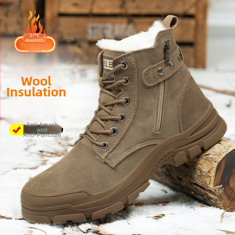 Wan Shuo Bezpečnostná pracovná obuv s oceľovou špičkou - Vysoká, Protišmyčná, Proti prepichnutiu, Proti nárazu, Odolná voči olejom a kyselinám