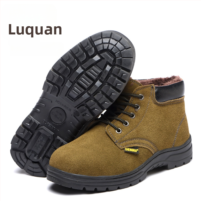 Lu Quan bezpečnostná obuv, stredne vysoká, oceľová špička, proti nárazu a prepichnutiu, odolná voči olejom a zásadám, velúr koža