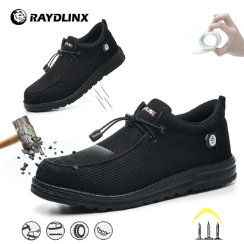 Férfi munkavédelmi cipő – ütésálló és átszúrás elleni védelem, lélegző, könnyű, alacsony felső részű, Fly fabric
