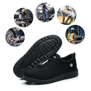 Férfi munkavédelmi cipő – ütésálló és átszúrás elleni védelem, lélegző, könnyű, alacsony felső részű, Fly fabric