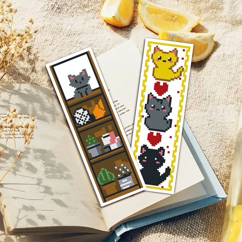 Set za križićni bod, lanena tkanina, 11CT, uzorak: crtani/anime, moderni minimalistički stil