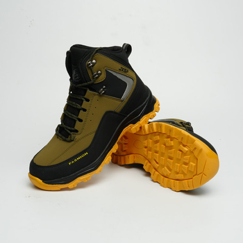 Ghete de protecție pentru muncă cu vârf din oțel, piele microfibră, partea superioară înaltă, antișoc și anti-perforație