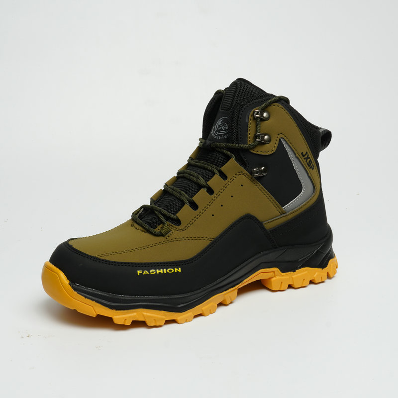 Ghete de protecție pentru muncă cu vârf din oțel, piele microfibră, partea superioară înaltă, antișoc și anti-perforație