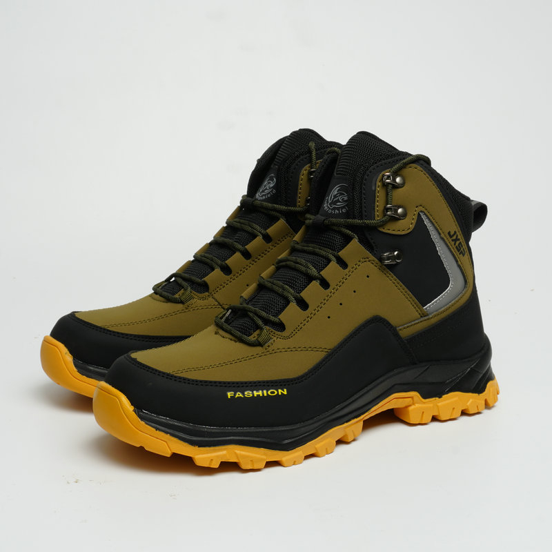 Ghete de protecție pentru muncă cu vârf din oțel, piele microfibră, partea superioară înaltă, antișoc și anti-perforație