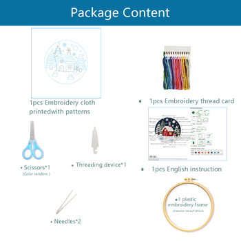 Hímzőkészlet: téli hó táj kezdőknek, pamut szövet, Mona Lisa Royal Family márka