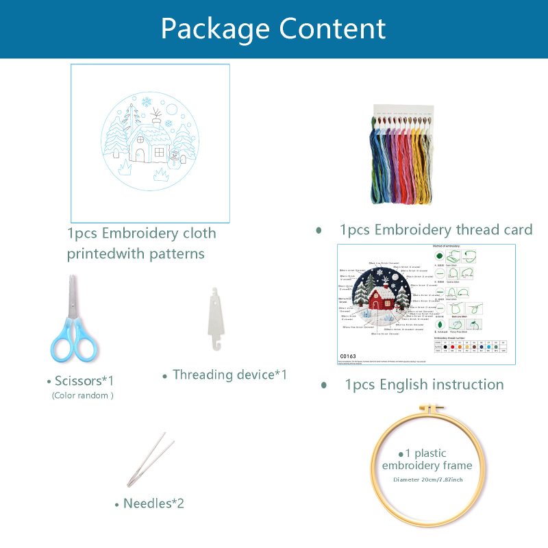 Hímzőkészlet: téli hó táj kezdőknek, pamut szövet, Mona Lisa Royal Family márka