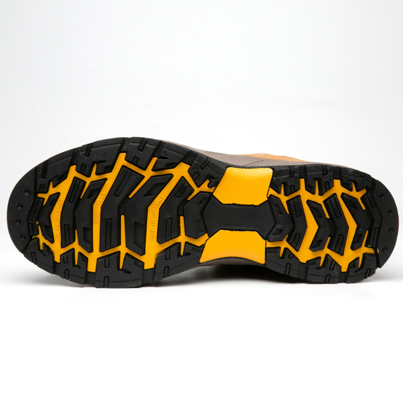 Pantofi de protecție pentru bărbați, ghete de drumeție înalte cu vârf din oțel și talpă din oțel, antișoc și anti-perforație, velur + plasă