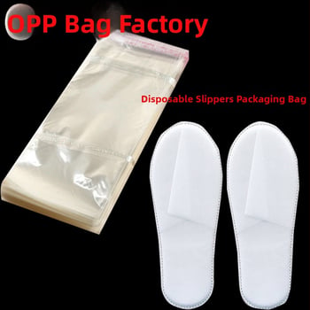 Priehľadná OPP samolepiaca taštička na balenie hotelových jednorazových papúč, veľkosť 16×37 cm