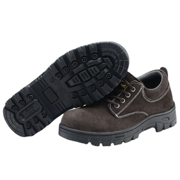Pantofi de protecție pentru bărbați cu vârf din oțel, rezistenți la temperaturi înalte, protecție antișoc și anti-perforație, rezistenți la abraziune, piele velur de vită, model cu talie joasă