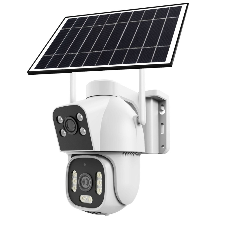 AOV Cameră de supraveghere solară pentru securitate, fără date pe viață, fără electricitate, fără internet, cameră 4G cu urmărire a oamenilor