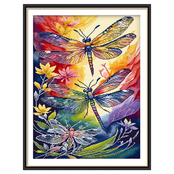 Cherish keresztszemes készlet – pamut, 14-count, tájkép minta, rajzfilmszerű stílus