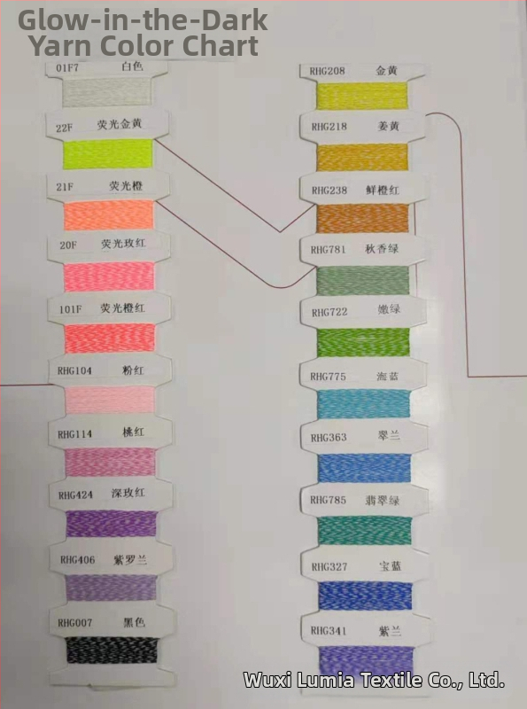 LUMIA Žiariaca pletená šijacia niť – Fosforeskujúci polyester pre šály, topánky, klobúky a oblečenie