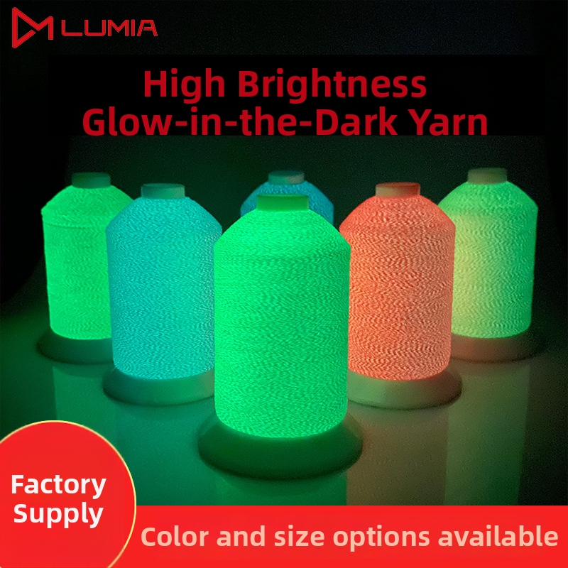 LUMIA Žiariaca pletená šijacia niť – Fosforeskujúci polyester pre šály, topánky, klobúky a oblečenie