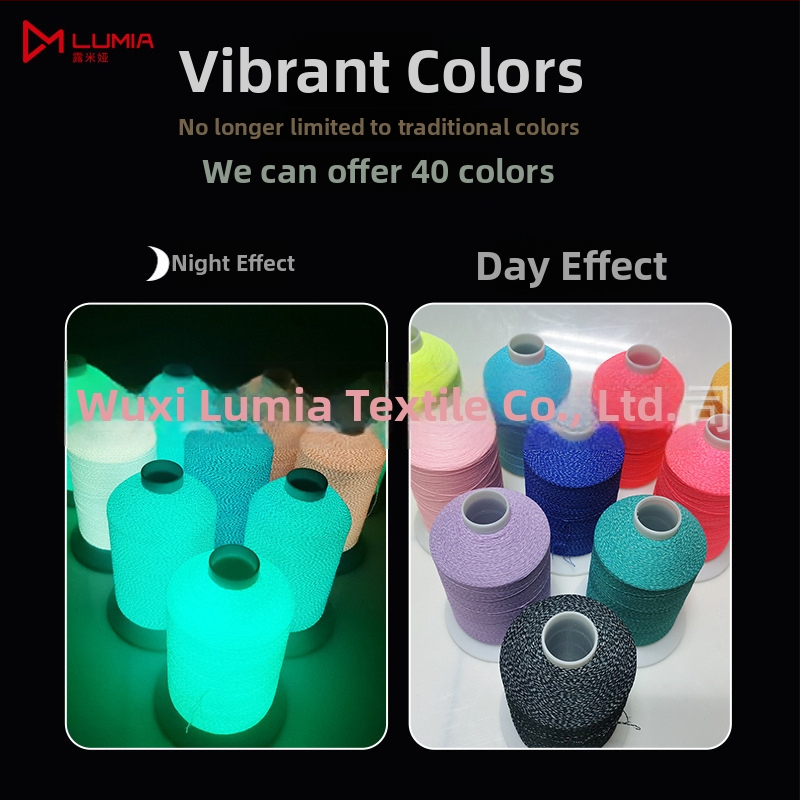 LUMIA Žiariaca pletená šijacia niť – Fosforeskujúci polyester pre šály, topánky, klobúky a oblečenie