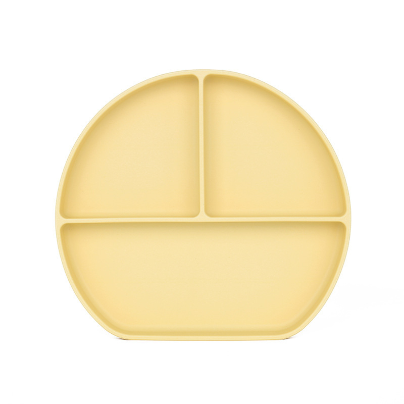 Силиконова разделна чиния за деца, овална форма, едноцветна, неподходяща за микровълнова печка