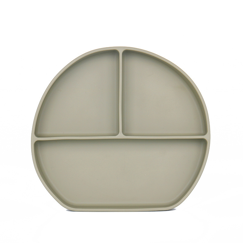 Силиконова разделна чиния за деца, овална форма, едноцветна, неподходяща за микровълнова печка