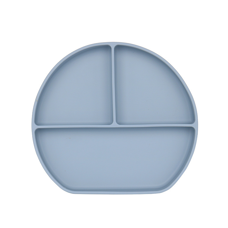 Силиконова разделна чиния за деца, овална форма, едноцветна, неподходяща за микровълнова печка