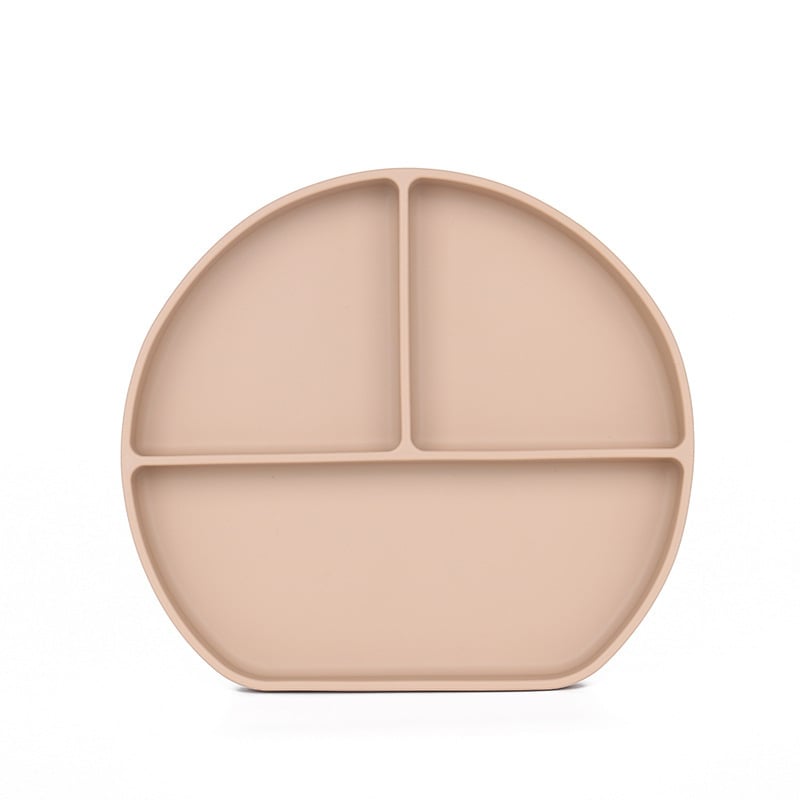 Силиконова разделна чиния за деца, овална форма, едноцветна, неподходяща за микровълнова печка