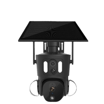 Cameră de supraveghere solară, wireless, pentru exterior, HD, cu viziune pe timp de noapte, 0.00 Lux, SNR > 30 dB, -30°C până la +60°C, carcasă din aluminiu, pentru interior/ exterior