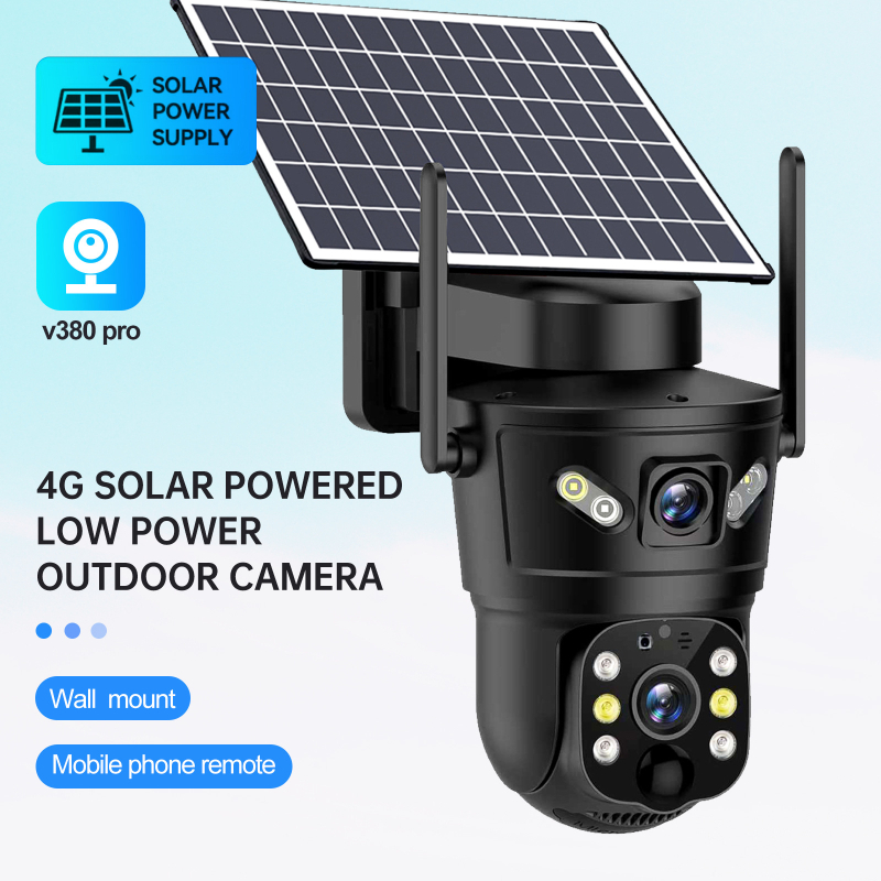 V380Pro Solarna vanjska kamera s 4G, bežični Wi-Fi, vodootporna, HD noćni vid i daljinski nadzor