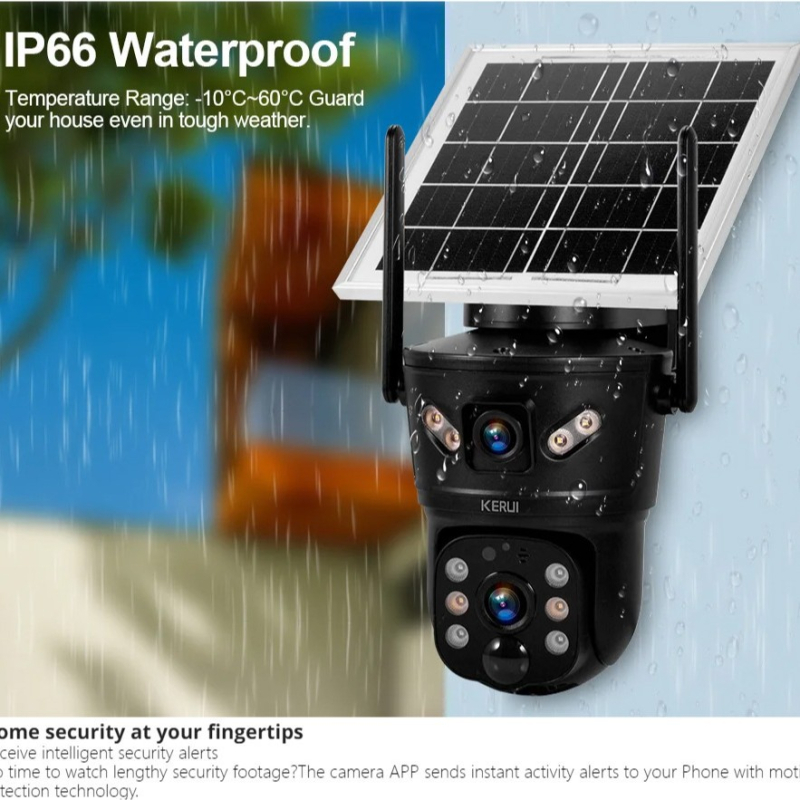 V380Pro Solarna vanjska kamera s 4G, bežični Wi-Fi, vodootporna, HD noćni vid i daljinski nadzor