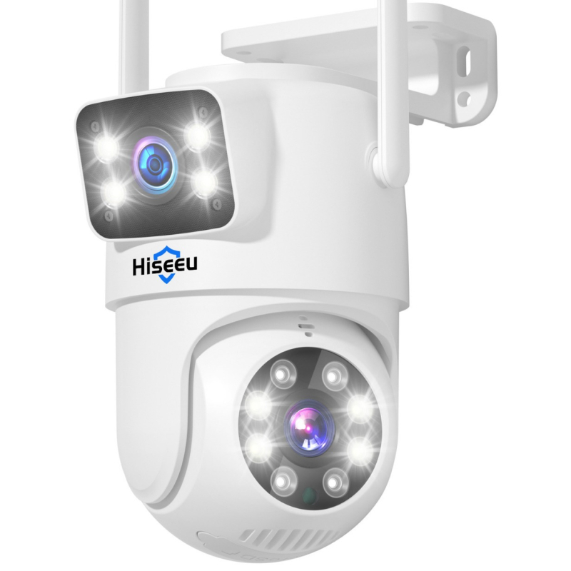 Cameră de rețea tip domă cu iluminare deosebit de scăzută 0.001 lux, vizionare nocturnă cu infraroșu până la 20 m, alerte prin email și SMS, alimentare 12V 2A, temperatură de funcționare -10°C până la 50°C.