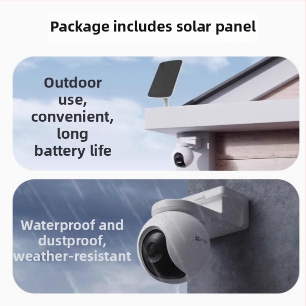 Fluorite HB8 Solárne napájaná vonkajšia bezdrôtová PTZ kamera pre domáce zabezpečenie, diaľkové HD, dosah 30 m+, doživotne bezplatné dáta
