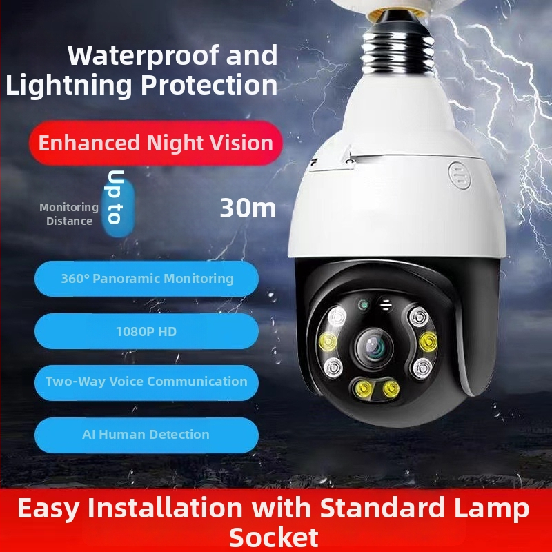 Vanjska vodootporna Wi‑Fi nadzorna kamera, 4 mm leća, 110–220 V, plastična
