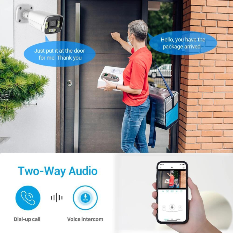 Cameră de rețea, rezoluție 3MP/2K, obiectiv 4 mm, viziune nocturnă cu infraroșu până la 15 m, suport POE și alimentare de 12V, pentru interior