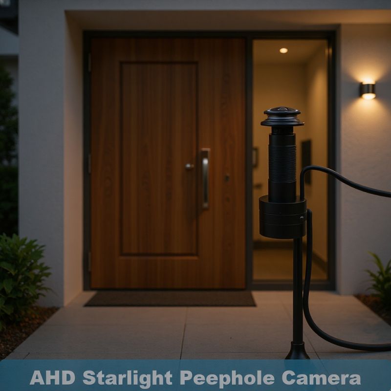 Cameră de supraveghere analogică AHD, design cat-eye, 1080p, 0.01 Lux, lentilă 1.68 mm, distanță IR 10