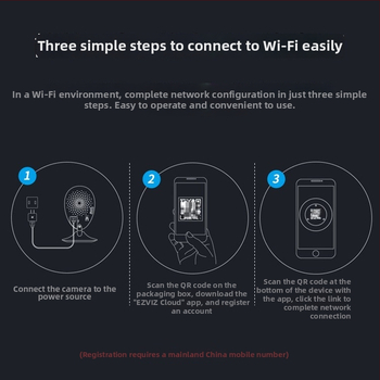 Bezdrôtová vnútorná kamera Ezviz Hikvision — 1080p rozlíšenie, 2,8 mm objektív, 130° uhol záberu, IR nočné videnie až 10 m, inteligentný alarm, kódovanie H.264