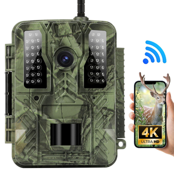 Vanjska kamera za nadzor lova – 4K, Wi‑Fi, infracrveno noćno snimanje, IR domet 30 m, -32°C do 60°C, napajanje 6–12 V DC