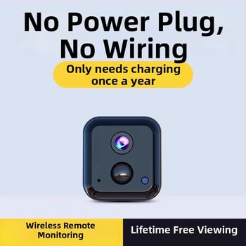 4K juhtmevaba kaamera kodu- ja ärikasutuseks – 2,8 mm lai nurga objektiiv, mobiilirakendusega kaugnägemine, vahemik 0–10 m